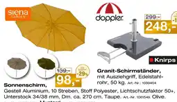 Möbel Inhofer Siena garden oder doppler oder knirps sonnenschirm oder granit-schirmständer Angebot
