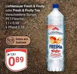 Globus Lichtenauer fresh & fruity oder fresh & fruity tea Angebot
