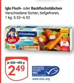Globus Iglo fisch- oder backfischstäbchen Angebot