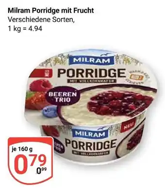 Globus Milram porridge mit frucht Angebot