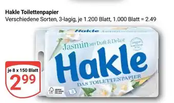 Globus Hakle toilettenpapier Angebot