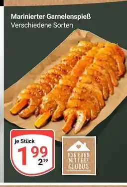 Globus Von hand mit herz globus marinierter garnelenspieß Angebot
