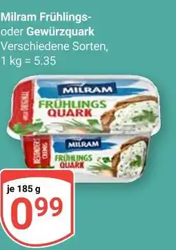 Globus Milram frühlings- oder gewürzquark Angebot