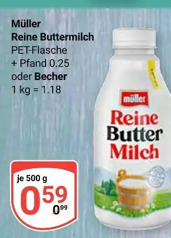 Globus Müller reine buttermilch Angebot