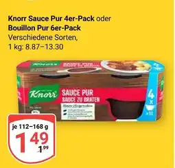 Globus Knorr knorr sauce pur 4er-pack oder bouillon pur 6er-pack Angebot