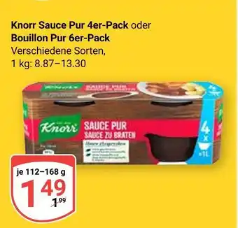 Globus Knorr knorr sauce pur 4er-pack oder bouillon pur 6er-pack Angebot