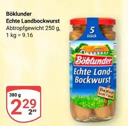 Globus Böklunder echte landbockwurst Angebot