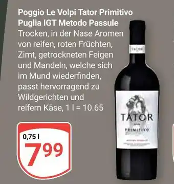 Globus Tator poggio le volpi tator primitivo puglia igt metodo passule Angebot