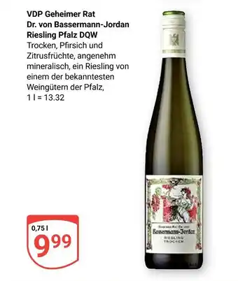 Globus Vdp geheimer rat dr. von bassermann-jordan riesling pfalz dqw Angebot