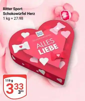 Globus Ritter sport schokowürfel herz Angebot