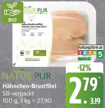 Edeka NATUR PUR Hähnchen-Brustfilet Angebot