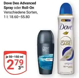 Globus Dove dove deo advanced spray oder roll-on Angebot