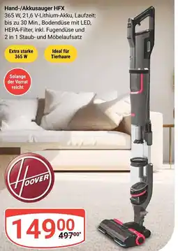Globus Hoover hand-/akkusauger hfx Angebot