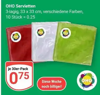 Globus Oho servietten Angebot