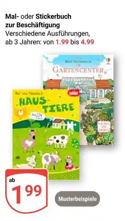Globus Mal- oder stickerbuch zur beschäftigung Angebot