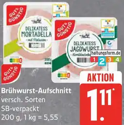 Edeka Gut & Günstig Brühwurst-Aufschnitt Angebot