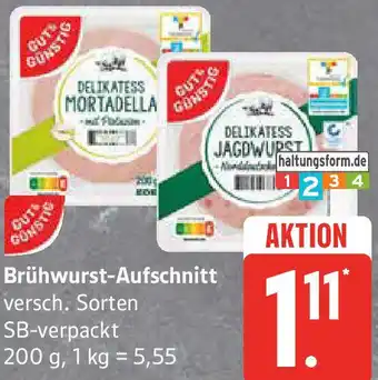 Edeka Gut & Günstig Brühwurst-Aufschnitt Angebot