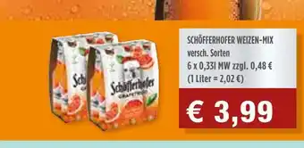 Getränke Oase Schöfferhofer weizen-mix Angebot