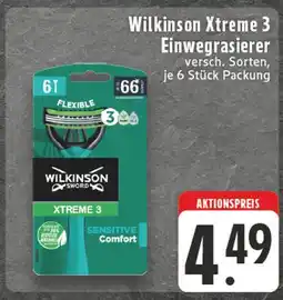 Edeka Wilkinson sword xtreme 3 einwegrasierer Angebot