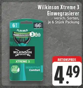 Edeka Wilkinson sword xtreme 3 einwegrasierer Angebot