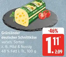 Edeka Grünländer deutscher Schnittkäse Angebot
