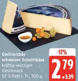 Edeka Gwitterchäs schweizer Schnittkäse Angebot