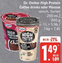 Edeka Dr. Oetker High Protein Coffee drinks oder Mousse Angebot