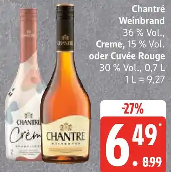 Edeka Chantré Weinbrand oder Cuvée Rouge Angebot