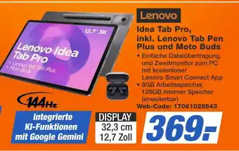 Expert Lenovo idea tab pro, inkl. lenovo tab pen plus und moto buds Angebot