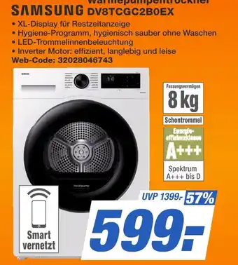 Expert Samsung wärmepumpentrockner dv8tcgc2b0ex Angebot
