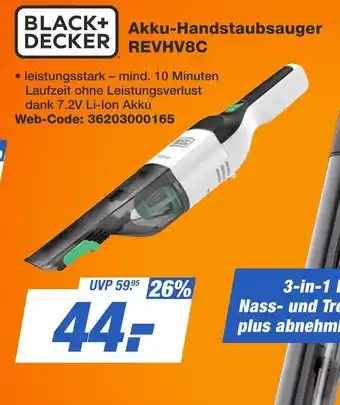 Expert Black+decker akku-handstaubsauger revhv8c Angebot