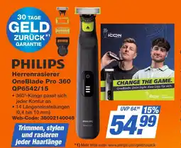 Expert Philips herrenrasierer oneblade pro 360 qp6542/15 Angebot