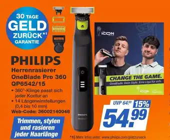 Expert Philips herrenrasierer oneblade pro 360 qp6542/15 Angebot
