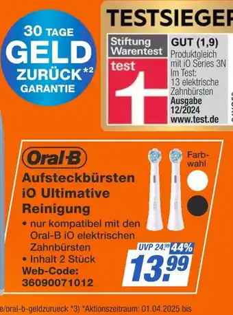 Expert Oral-b aufsteckbürsten io ultimative reinigung Angebot