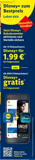 Lidl Disney+ disney+ zum bestpreis Angebot