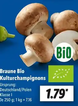 Lidl Bio braune bio kulturchampignons Angebot