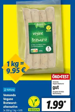 Lidl Vemondo vegane bratwurst-alternative Angebot