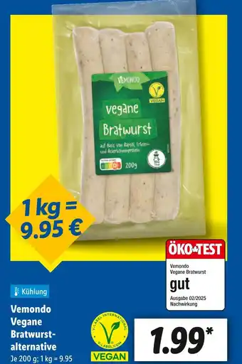 Lidl Vemondo vegane bratwurst-alternative Angebot