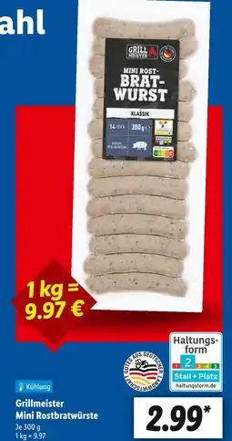 Lidl Grillmeister mini rostbratwürste Angebot