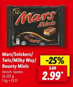 Lidl Mars mars/snickers/twix/milky way/bounty minis Angebot