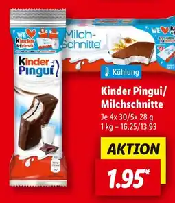 Lidl Kinder pingui kinder pingui/milchschnitte Angebot