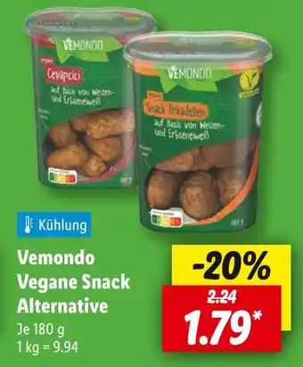 Lidl Vemondo vegane snack alternative Angebot