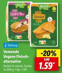 Lidl Vemondo veganes cordon bleu oder veganes schnitzel Angebot