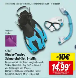 Lidl Crivit kinder-tauch-/schnorchel-set, 3-teilig Angebot