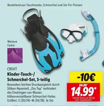 Lidl Crivit kinder-tauch-/schnorchel-set, 3-teilig Angebot