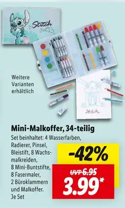 Lidl Stitch mini-malkoffer, 34-teilig Angebot
