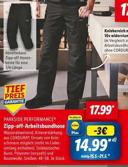 Lidl Parkside performance zipp-off-arbeitsbundhose Angebot