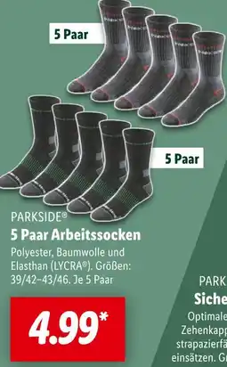 Lidl Parkside 5 paar arbeitssocken Angebot