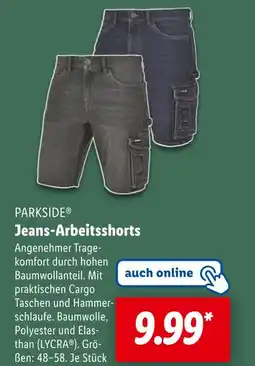 Lidl Parkside jeans-arbeitsshorts Angebot