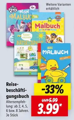 Lidl Mein malbuch reisebeschäftigungsbuch Angebot